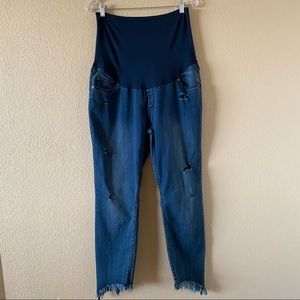 Liz Lange Distressed Blue Jeans Maternity Pants, Size 12
